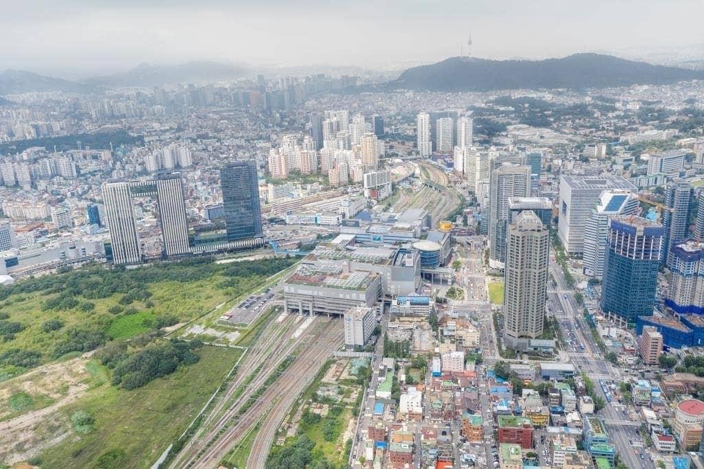 용산역 일대 경부선 지상 철도. &#40;용산구 제공&#41;