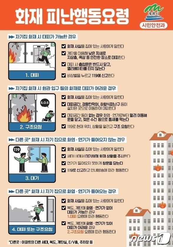  공동주택 화재 피난행동요령 홍보물. /뉴스1 