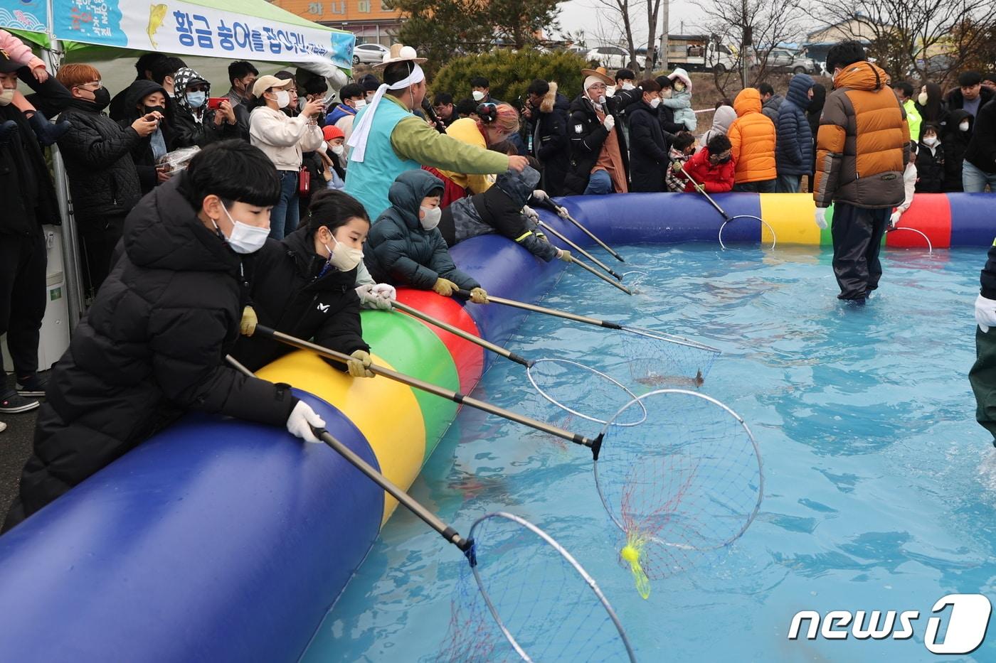 2023년 무안겨울숭어축제 숭어잡기체험 &#40;무안군 제공&#41;/뉴스1 