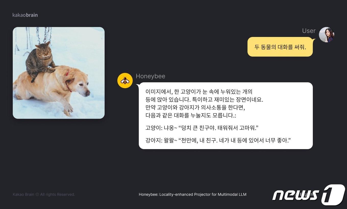 허니비 질문 예시 &#40;카카오브레인 제공&#41;