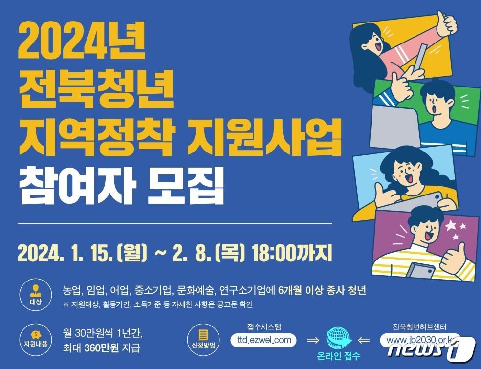 전북 고창군이 지역 산업에 종사하는 청년의 경제적 자립과 안정적인 지역정착을 돕기 위해 전북형 청년수당인 ‘전북청년 지역정착 지원사업’ 참여자를 모집한다.&#40;고창군 제공&#41;2024.1.19/뉴스1 