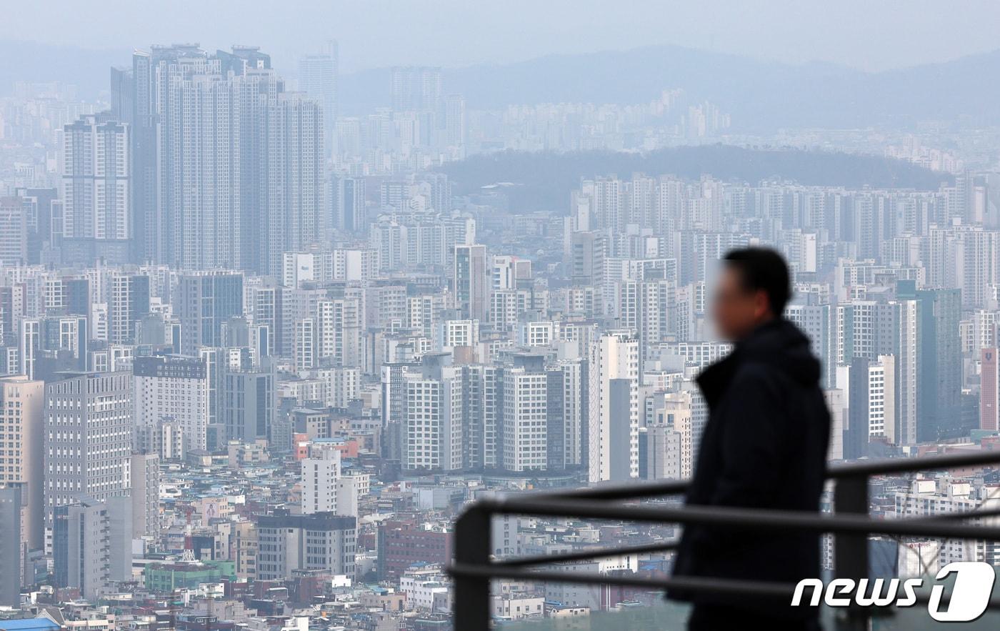 서울 남산에서 본 시내 아파트의 모습. 2024.1.2/뉴스1 ⓒ News1 구윤성 기자