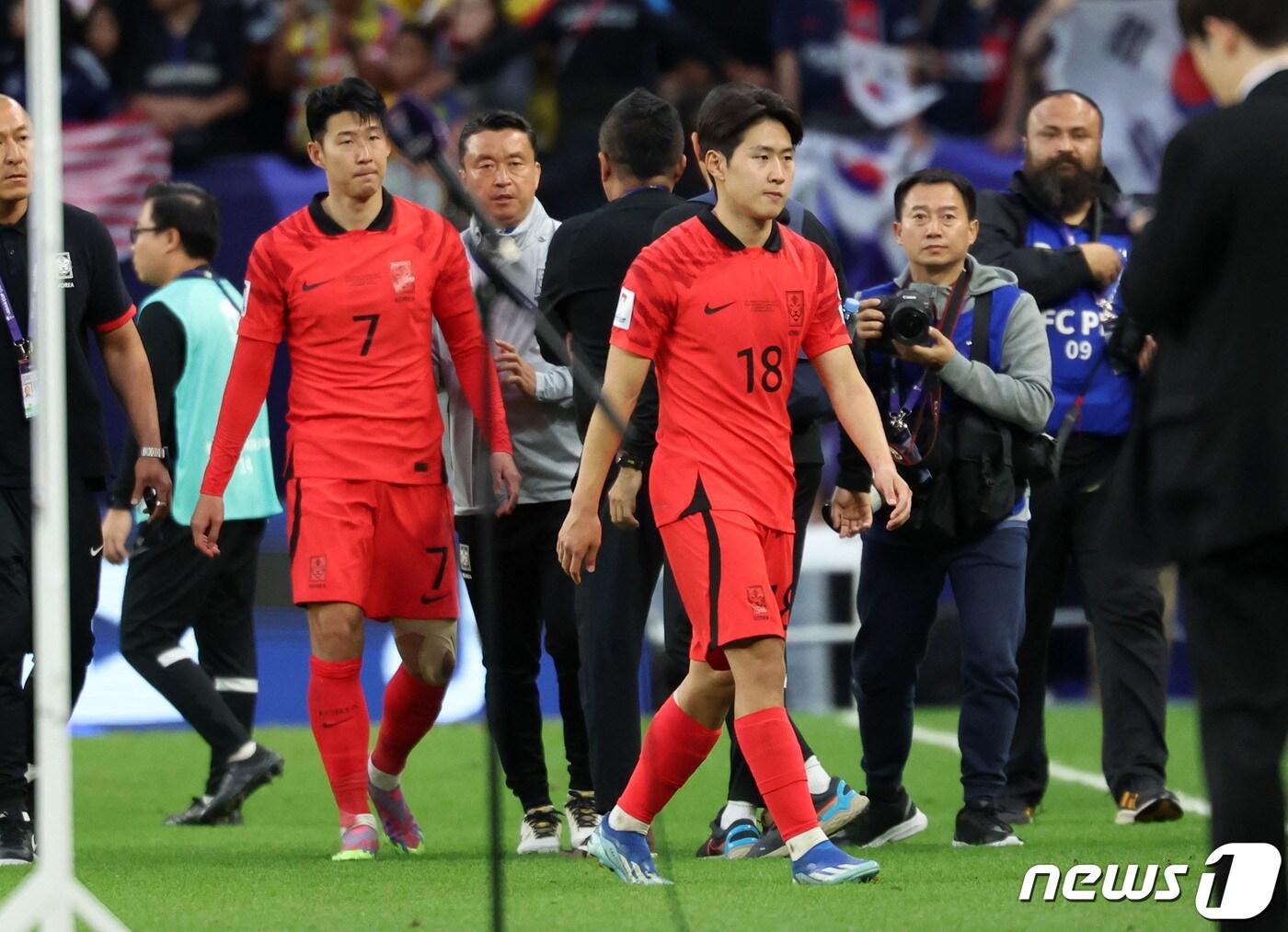 대한민국 축구대표팀 손흥민&#40;왼쪽&#41;과 이강인. 2024.1.25/뉴스1 ⓒ News1 김성진 기자