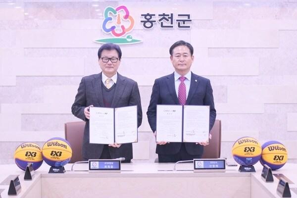  .FIBA 3x3 홍천 챌린저 2024 업무 협약식 진행. &#40;KXO 제공&#41;