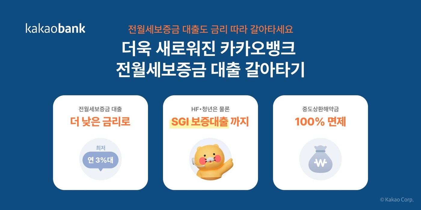 카카오뱅크는 &#39;전월세보증금 대출 갈아타기&#39; 서비스를 출시했다고 밝혔다.&#40;카카오뱅크 제공&#41;