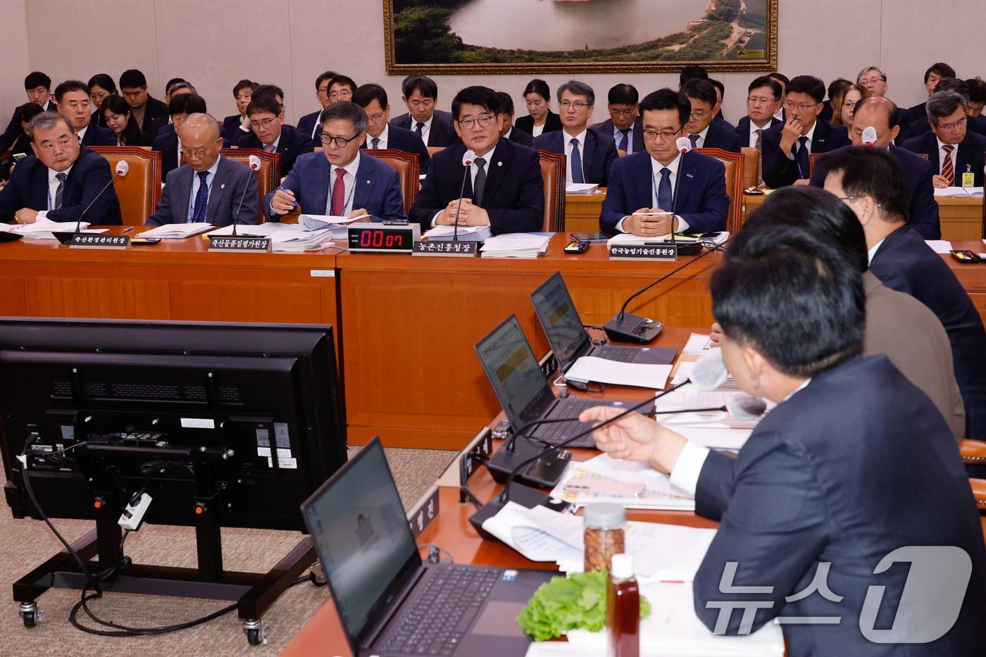 권재한 농촌진흥청장이 11일 오후 서울 여의도 국회 농림축산식품해양수산위원회에서 열린 농촌진흥청 등 국정감사에서 꿀벌 집단 폐사와 관련한 이병진 더불어민주당 의원 질의에 답하고 있다. 2024.10.11/뉴스1 ⓒ News1 안은나 기자