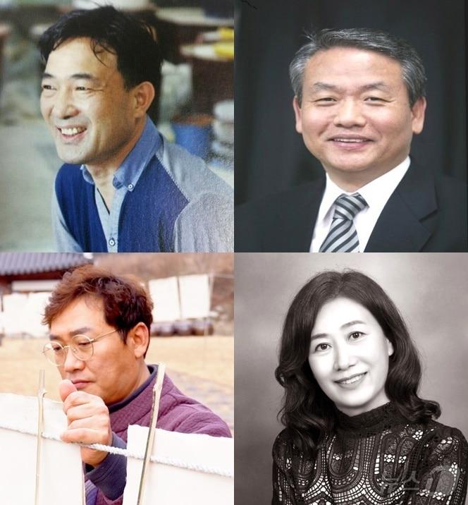 위쪽 왼쪽부터 사기장 이명복, 시조창 임환, 아랫쪽 왼쪽부터 지장 최성일, 지호장 박갑순/뉴스1