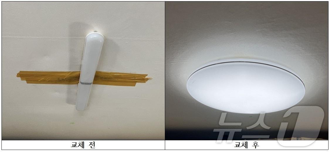 관악구 취약계층 LED 조명 교체 전후 비교.