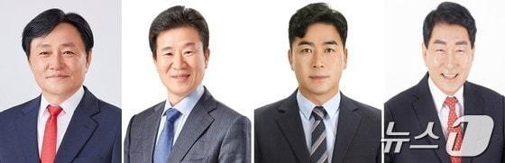 강화군수 보궐선거 후보자들. 사진 왼쪽부터 국민의힘 박용철, 더불어민주당 한연희, 무소속 김병연·안상수 후보./뉴스1