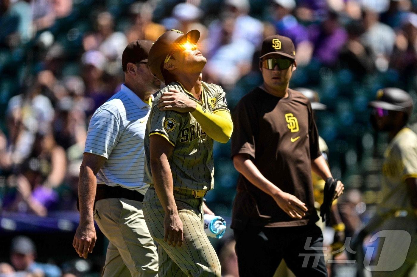 어깨 부상으로 시즌을 조기 마감한 김하성이 MLB 골드글러브 최종 후보에 오르지 못했다. ⓒ AFP=뉴스1