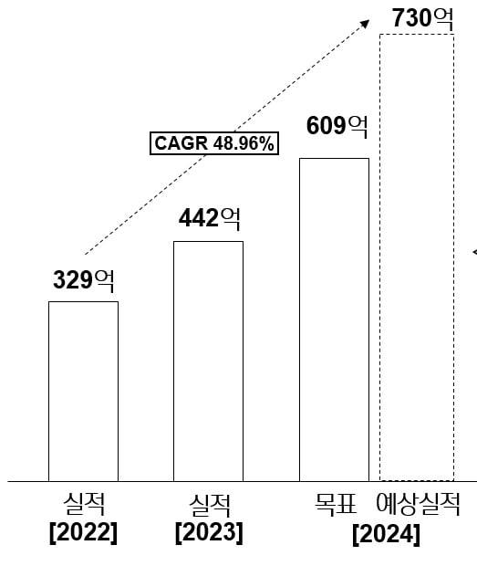 비앤비코리아의 최근 3년간 매출 추이&#40;서영이앤티 제공&#41;.