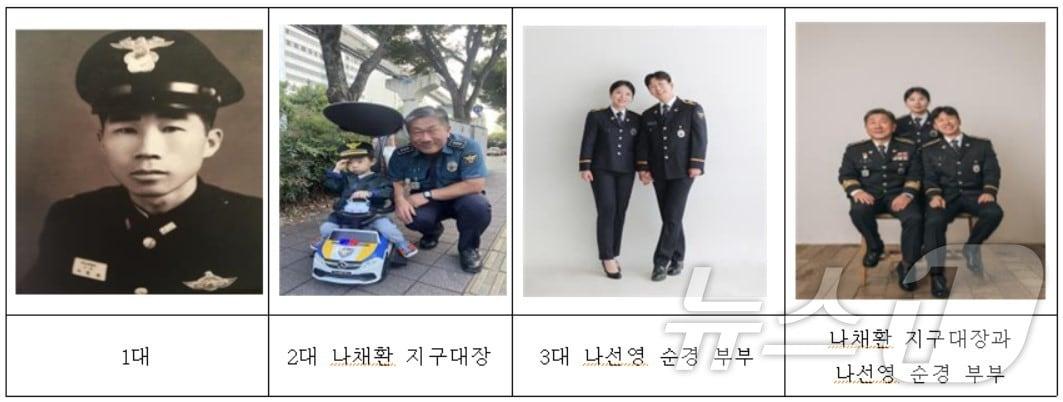 제79회 &#39;경찰의 날&#39;인 21일을 맞아 도합 62년째 치안 현장을 책임지고 있는 &#39;경찰 가족&#39;이 화제다. 사진은 3대가 경찰에 입직한 나채환 대구 수성서 지산지구대장 가족. &#40;대구경찰청 제공&#41;/뉴스1