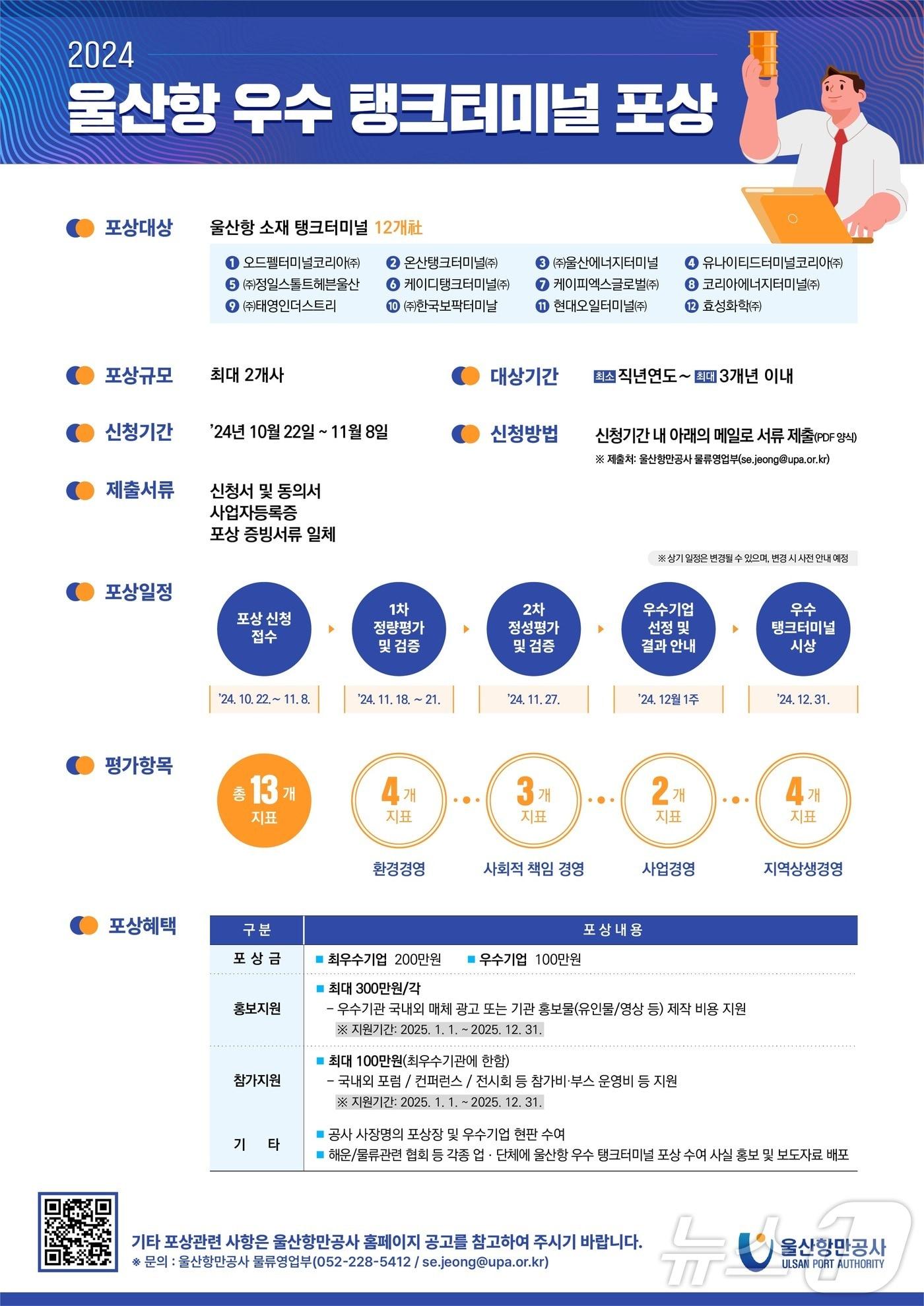 우수 탱크터미널 포상 홍보 웹 포스터. &#40;울산항만공사 제공&#41;