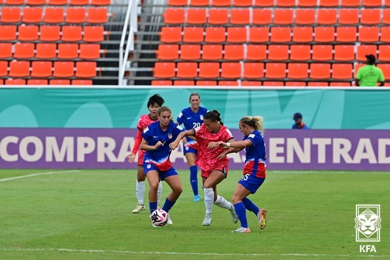 한국 여자 U17 대표팀이 미국에 0-5로 졌다.&#40;대한축구협회 제공&#41; 