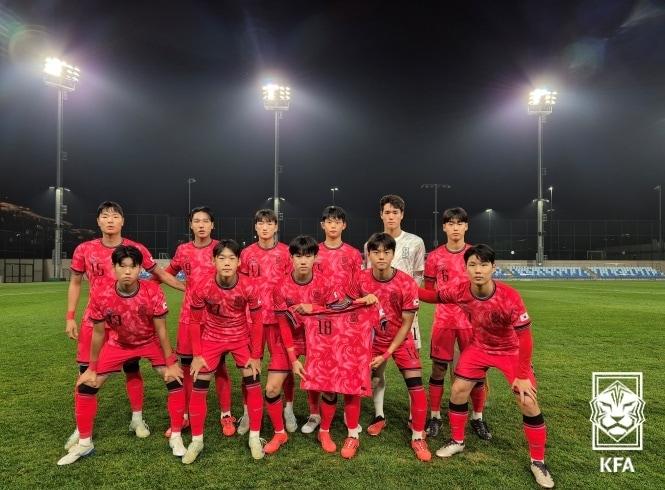 한국 U16  대표팀이 몰디브를 13-0으로 대파했다. &#40;대한축구협회 제공&#41; 