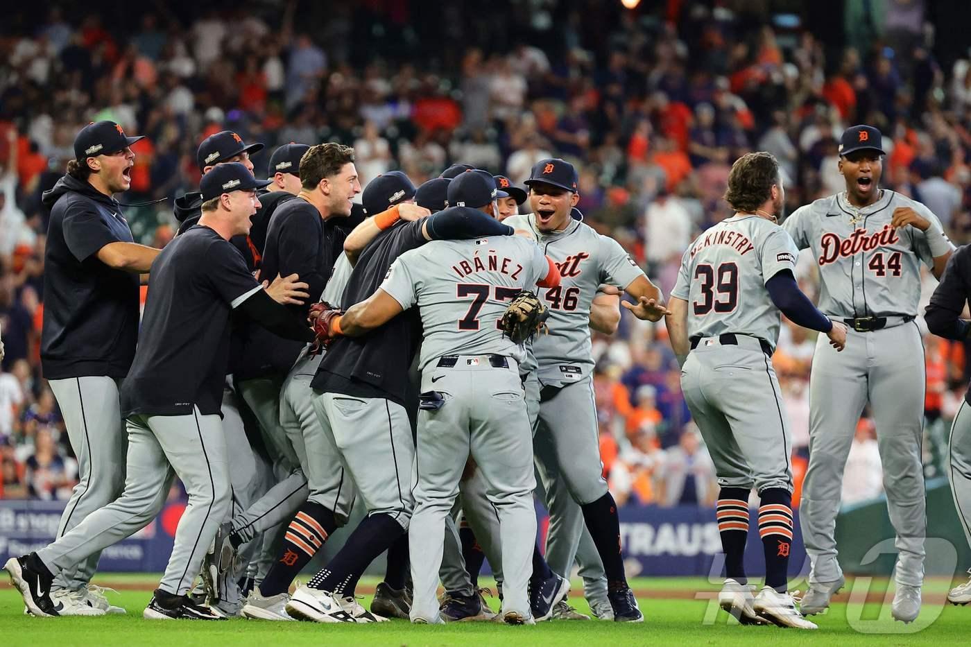 MLB 디트로이트가 휴스턴을 꺾고 디비전시리즈에 진출했다. ⓒ AFP=뉴스1