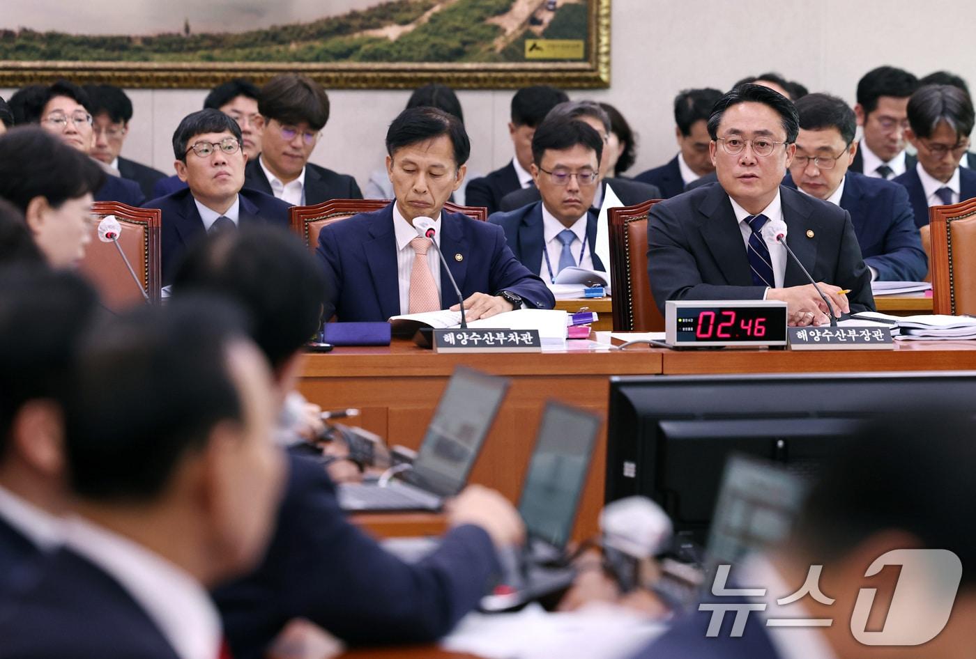 강도형 해양수산부 장관이 8일 오전 서울 여의도 국회에서 열린 국회 농림축산식품해양수산위원회의 해양수산부에 대한 국정감사에서 의원들의 질의에 답변하고 있다. 2024.10.8/뉴스1 ⓒ News1 구윤성 기자