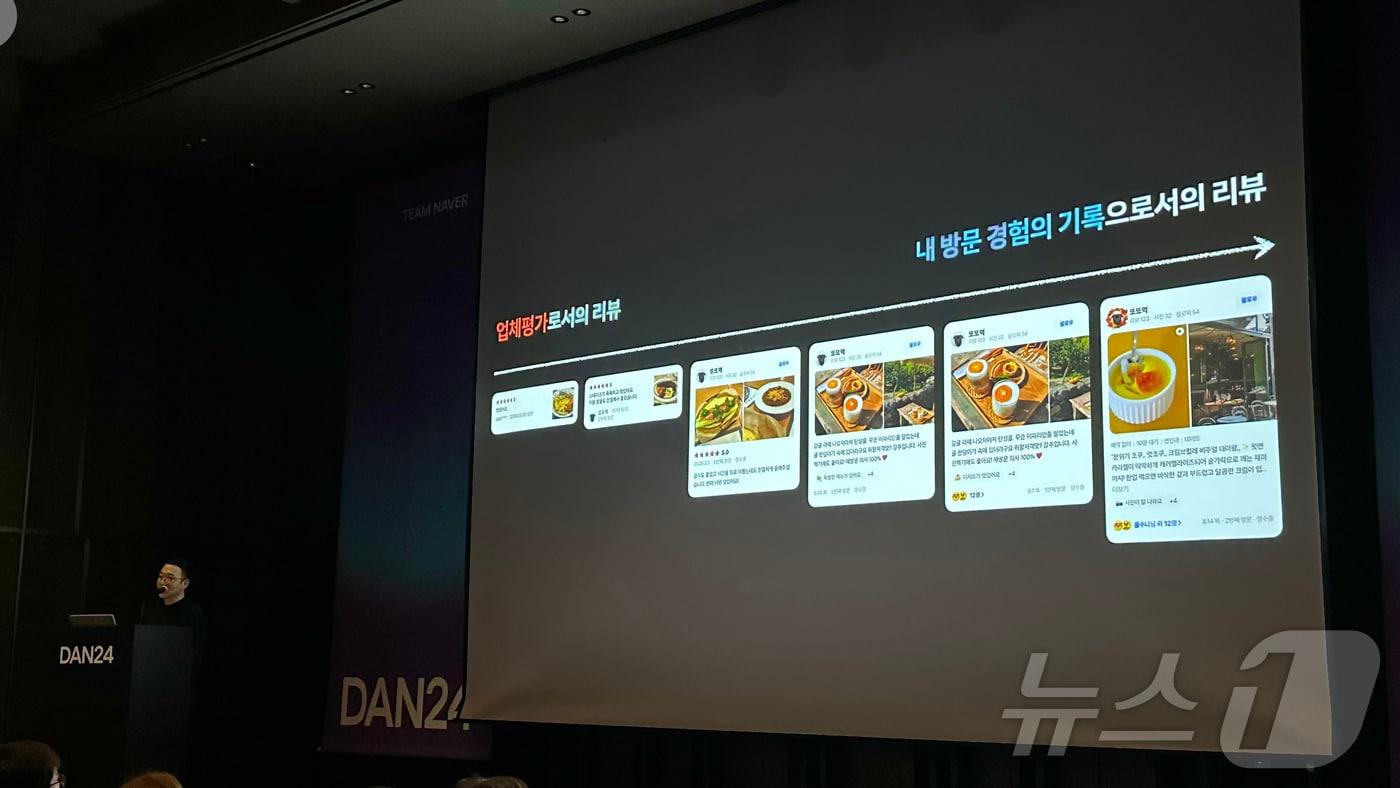 12일 팀네이버 통합 콘퍼런스 &#39;단 24&#39;&#40;DAN 24&#41;에서 임주열 플레이스설계팀 리더가 발표를 하고 있다. ⓒ 뉴스1