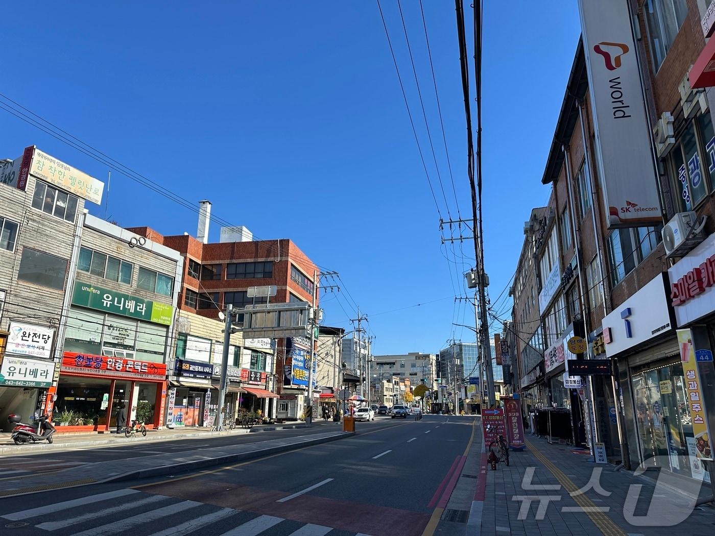  18일 국회 이종배 의원&#40;충주&#41;은 산업통상자원부 2025년 그린 뉴딜사업에 문화동 전선지중화 사업이 선정됐다고 밝혔다. 사진은 지중화 구간.2024.11.18/뉴스1