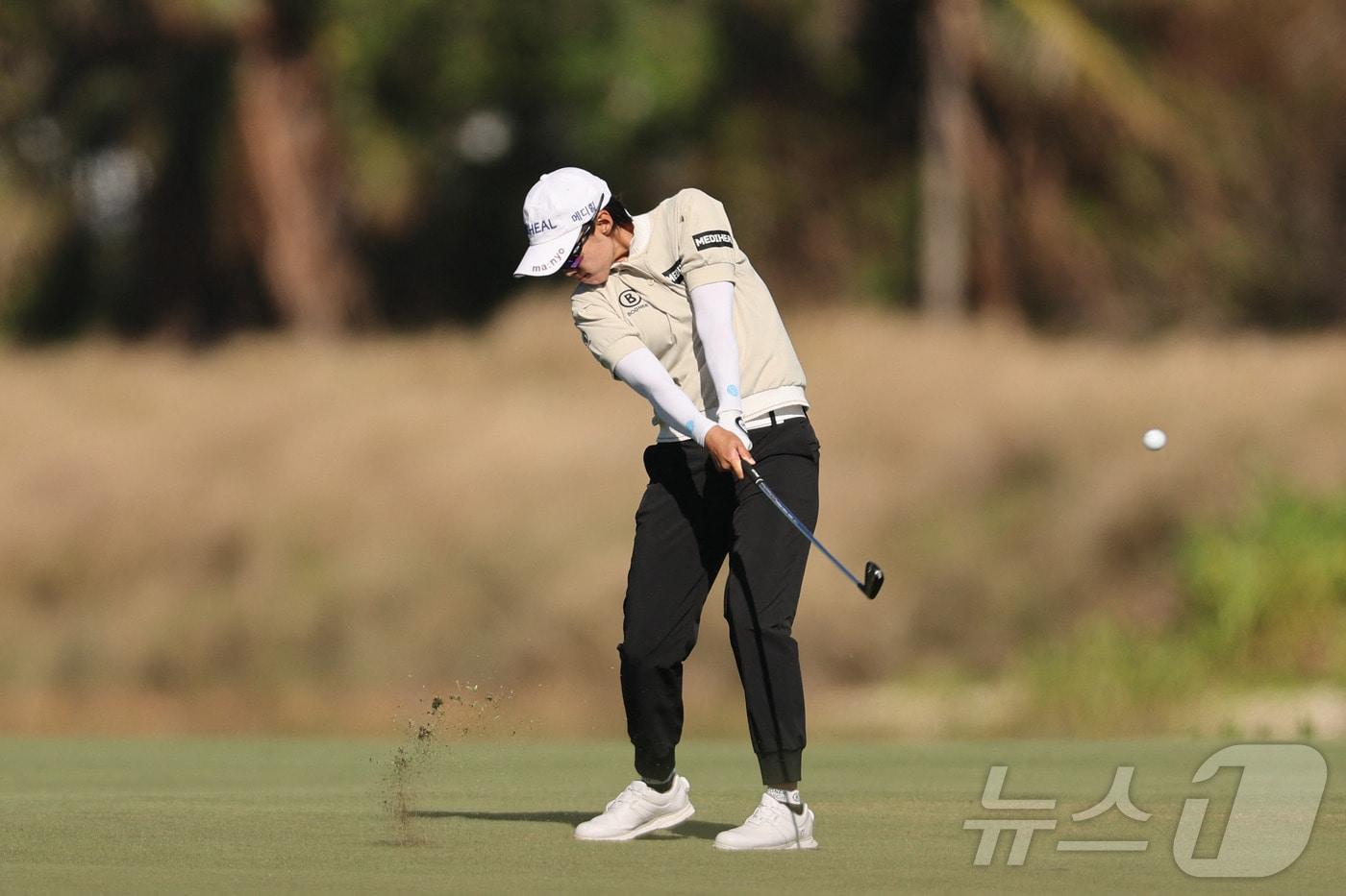 LPGA 최종전 1라운드에서 단독 선두에 오른 안나린. ⓒ AFP=뉴스1