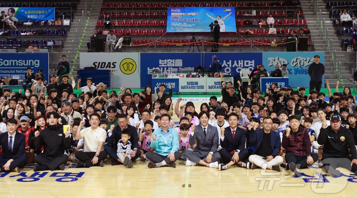 용인특례시와 우지원이 함께하는 유소년농구대회가 2~3일 용인실내체육관에서 열렸다.&#40;용인시 제공&#41;