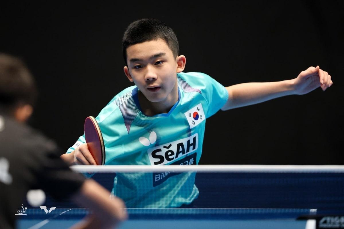  2024 국제탁구연맹&#40;ITTF&#41; 세계청소년선수권 15세 이하&#40;U-15&#41; 단식에서 동메달을 딴 이승수. &#40;국제탁구연맹 제공&#41;