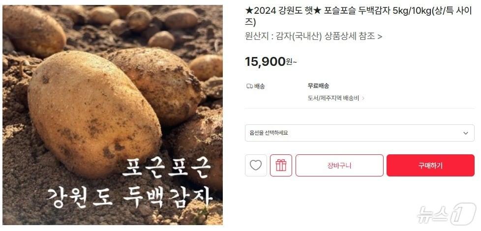 인제산 감자 라이브커머스.&#40;인제군 제공&#41;/뉴스1