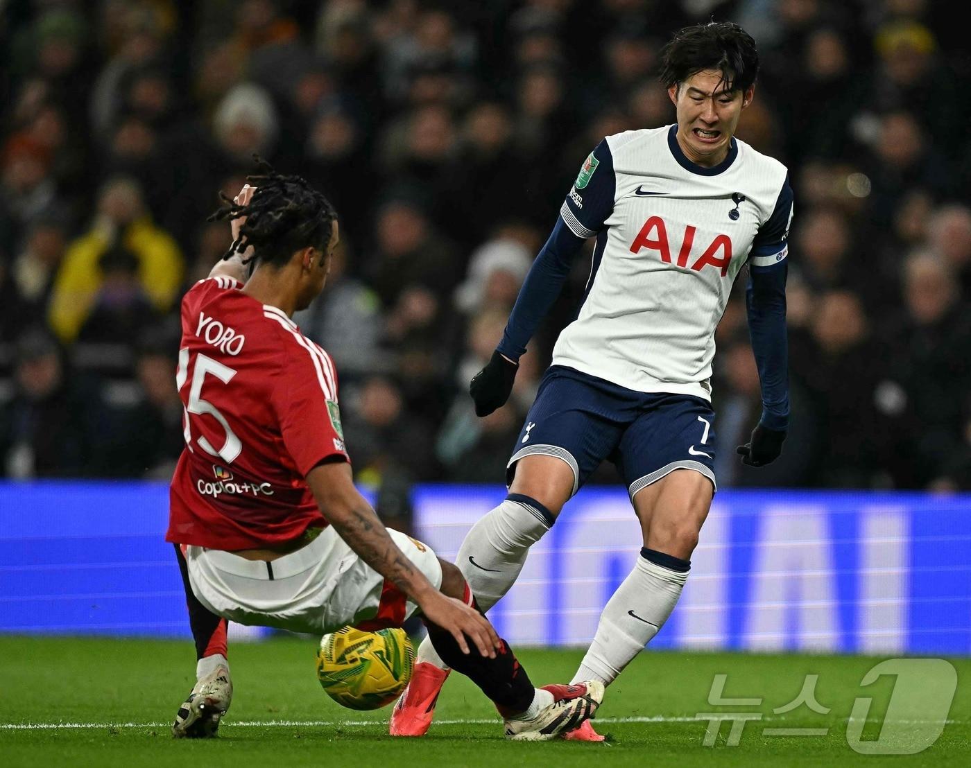 시즌 7호 골을 넣은 손흥민. ⓒ AFP=뉴스1