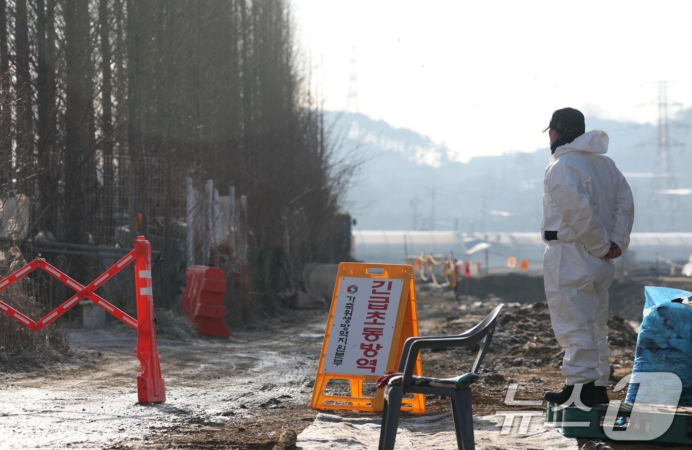 고병원성 조류인플루엔자&#40;AI&#41;가 발생한 농장이 통제되고 있다.. ⓒ News1 김영운 기자