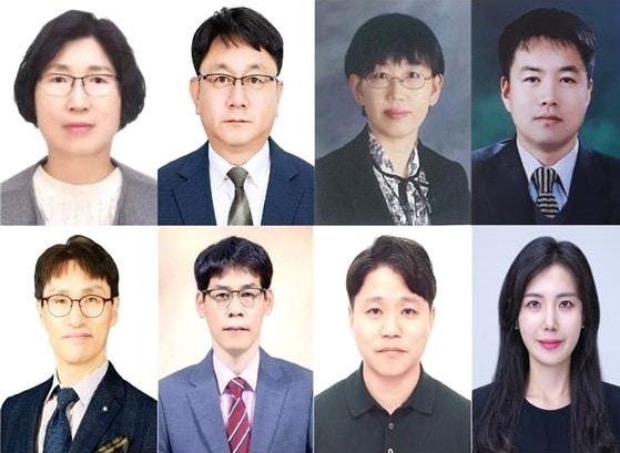 사진 위쪽 왼쪽부터 박준행 전일중 상담교사, 장진호 정읍고 교사, 한옥경 전주남중 교장, 송재봉 전주기전여고 교감, 사진 아래쪽 왼쪽부터 서병원 전주덕진중 교사, 고현민 전주아중초 교감, 오충응 완주이성초 교사, 강현아 전주만성초 교사&#40;전북교사노조 교권국장&#41;/뉴스1