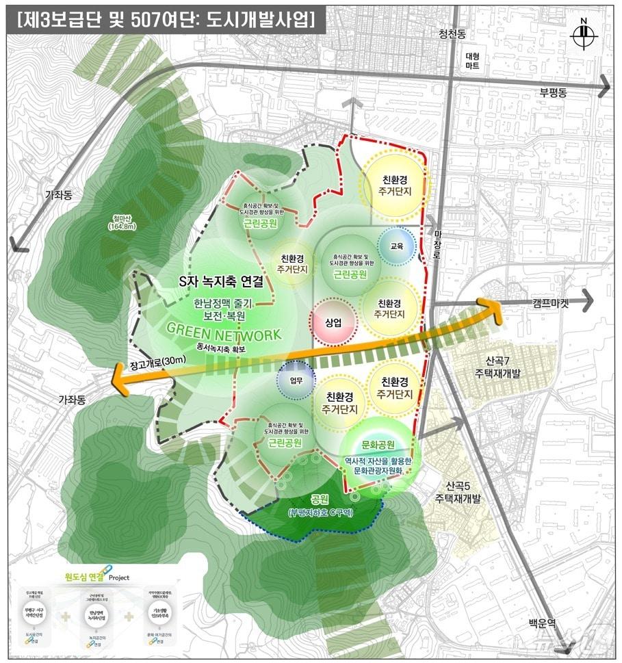 제3보급단 및 507여단 도시개발사업 구상도 &#40;인천시 제공&#41; / 뉴스1