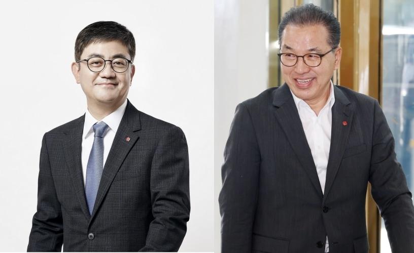 한채양 이마트 대표&#40;왼쪽&#41;와 정준호 롯데백화점 대표. 