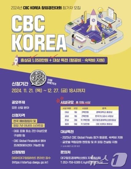 2024년 CBC KOREA 창업경진대회 포스터