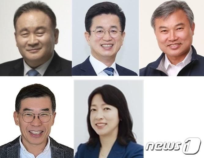 윗줄 왼쪽부터 이상민·허태정·정기현, 아랫줄 왼쪽부터 김찬훈·황정아. /뉴스1