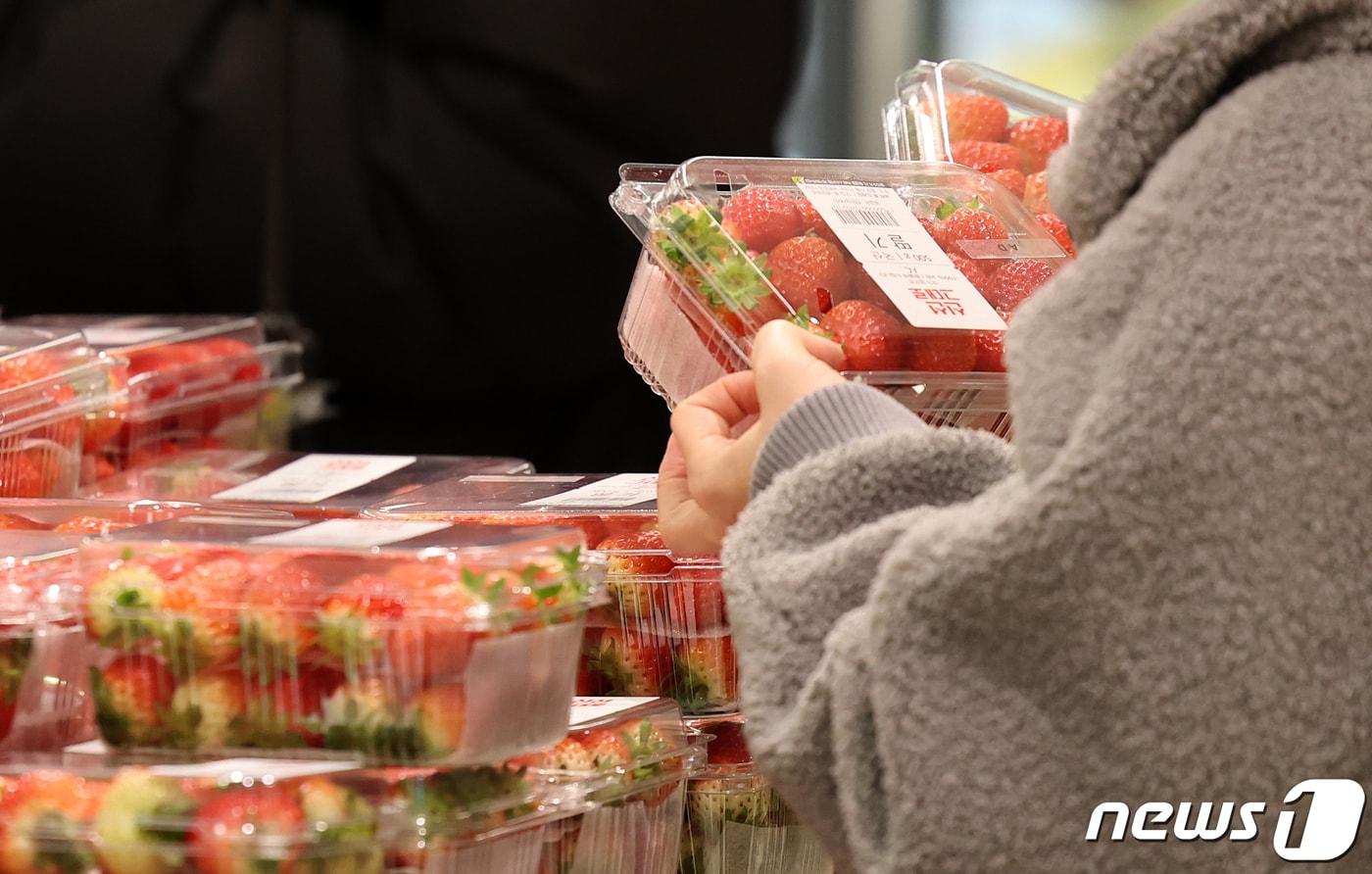 서울 한 대형마트의 딸기&#40;사진은 기사 내용과 무관함&#41; / 뉴스1 ⓒ News1 김진환 기자