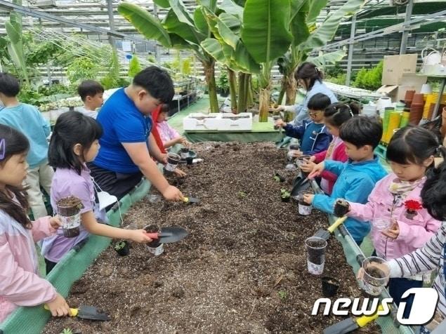 전북 임실대리초등학교에서 자연수업을 받고 있는 유학생들&#40;전북교육청 제공&#41;/뉴스1