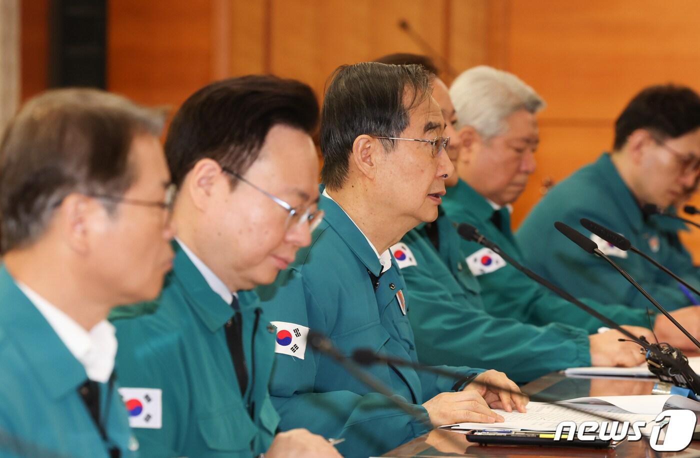 한덕수 국무총리가 19일 서울 종로구 정부서울청사에서 열린 의사집단행동 대응 관계장관회의에서 모두발언을 하고 있다. 2024.2.19/뉴스1 ⓒ News1 허경 기자