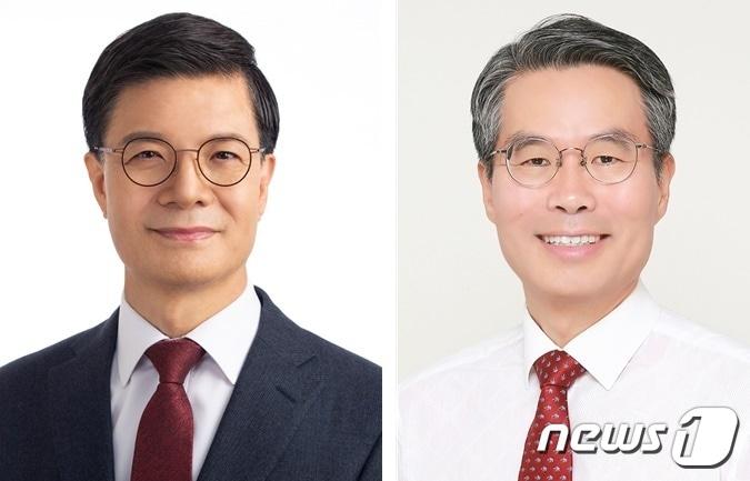 국민의힘 대전 대덕구 이석봉&#40;왼쪽&#41;·박경호 예비후보. /뉴스1