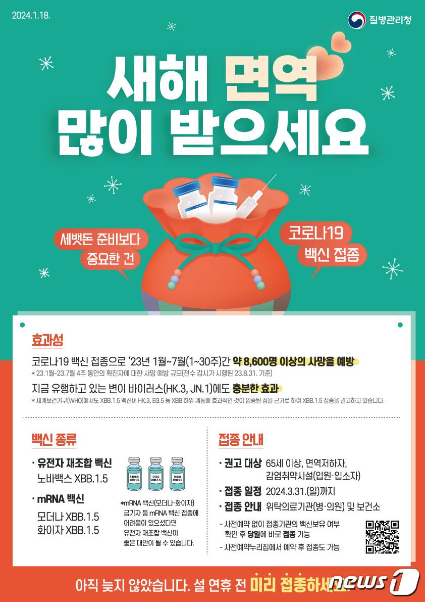 코로나19 예방접종 포스터.&#40;화순군 제공&#41; 2024.2.2/뉴스1