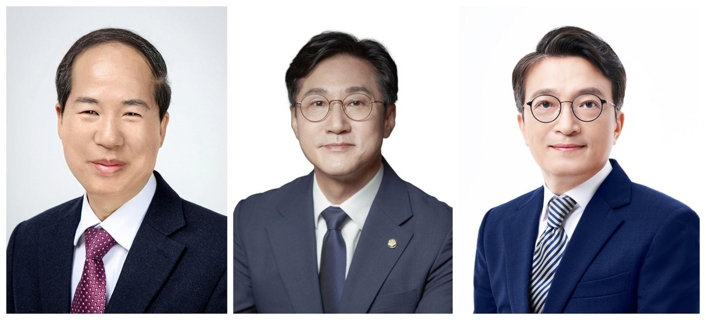 4월 총선에 출마를 선언한 전북 군산선거구 예비후보. 사진 왼쪽부터 국민의힘 오지성, 더불어민주당 신영대, 김의겸.2024.2.29/뉴스1