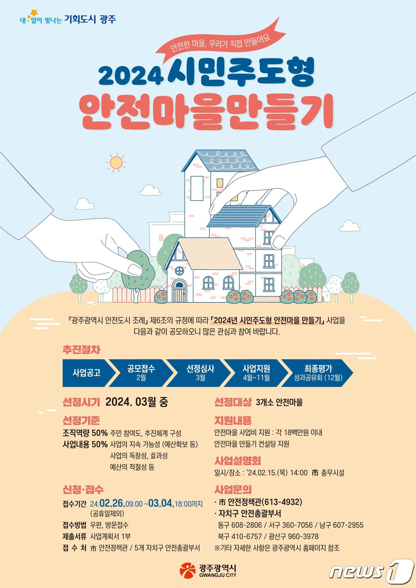 2024 시민주도형 안전마을 만들기 포스터.&#40;광주시 제공&#41;/뉴스1