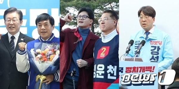 4·10 총선에서 전북 전주을에 출마하는 이성윤 더불어민주당 후보·정운천 국민의힘 후보·강성희 진보당 후보&#40;왼쪽부터&#41;