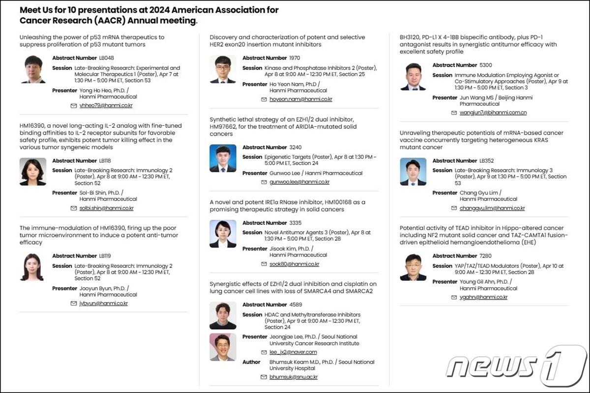 한미약품 AACR 2024 발표 갈무리/한미사이언스 제공