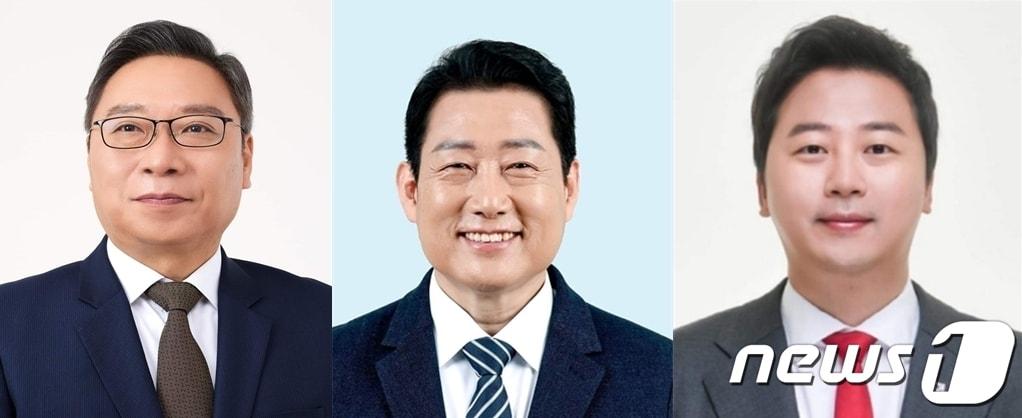 &#40;왼쪽부터&#41;부산 수영구 정연욱 국민의힘, 유동철 더불어민주당, 장예찬 무소속 후보