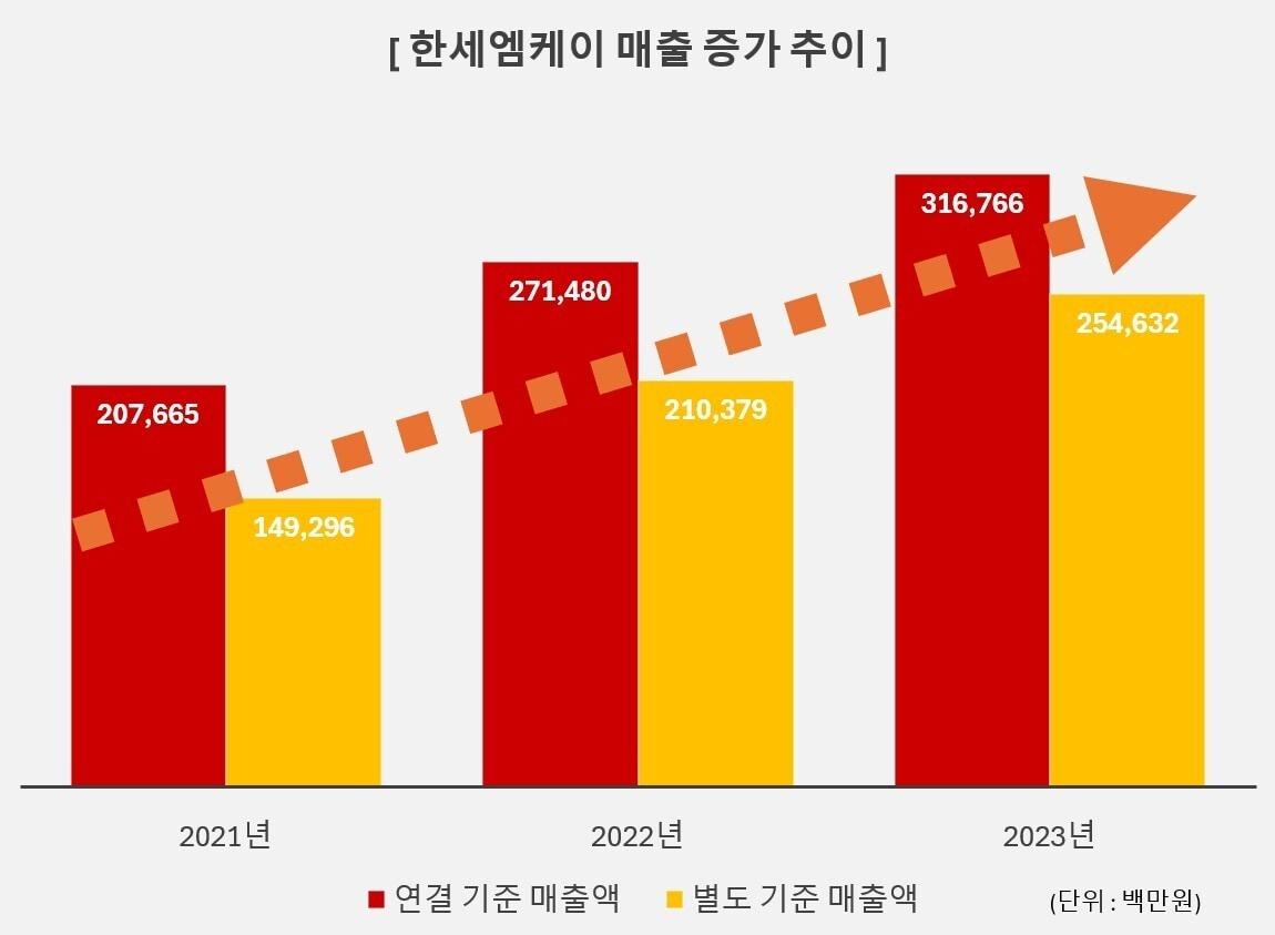 매출 그래프.&#40;한세엠케이제공&#41;