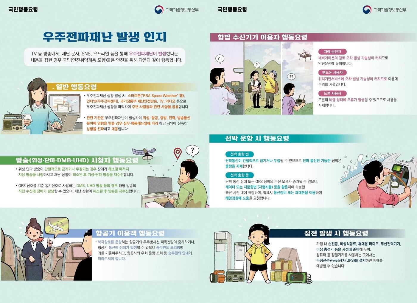 우주전파재난 발생 시 국민행동요령. &#40;과학기술정보통신부 제공&#41;