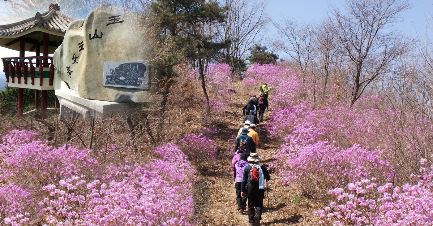 부여 옥산면 사물놀이한울림교육원 인근 등산로를 따라 옥녀봉을 오르는 등산객들. &#40;부여군 제공&#41;/뉴스1