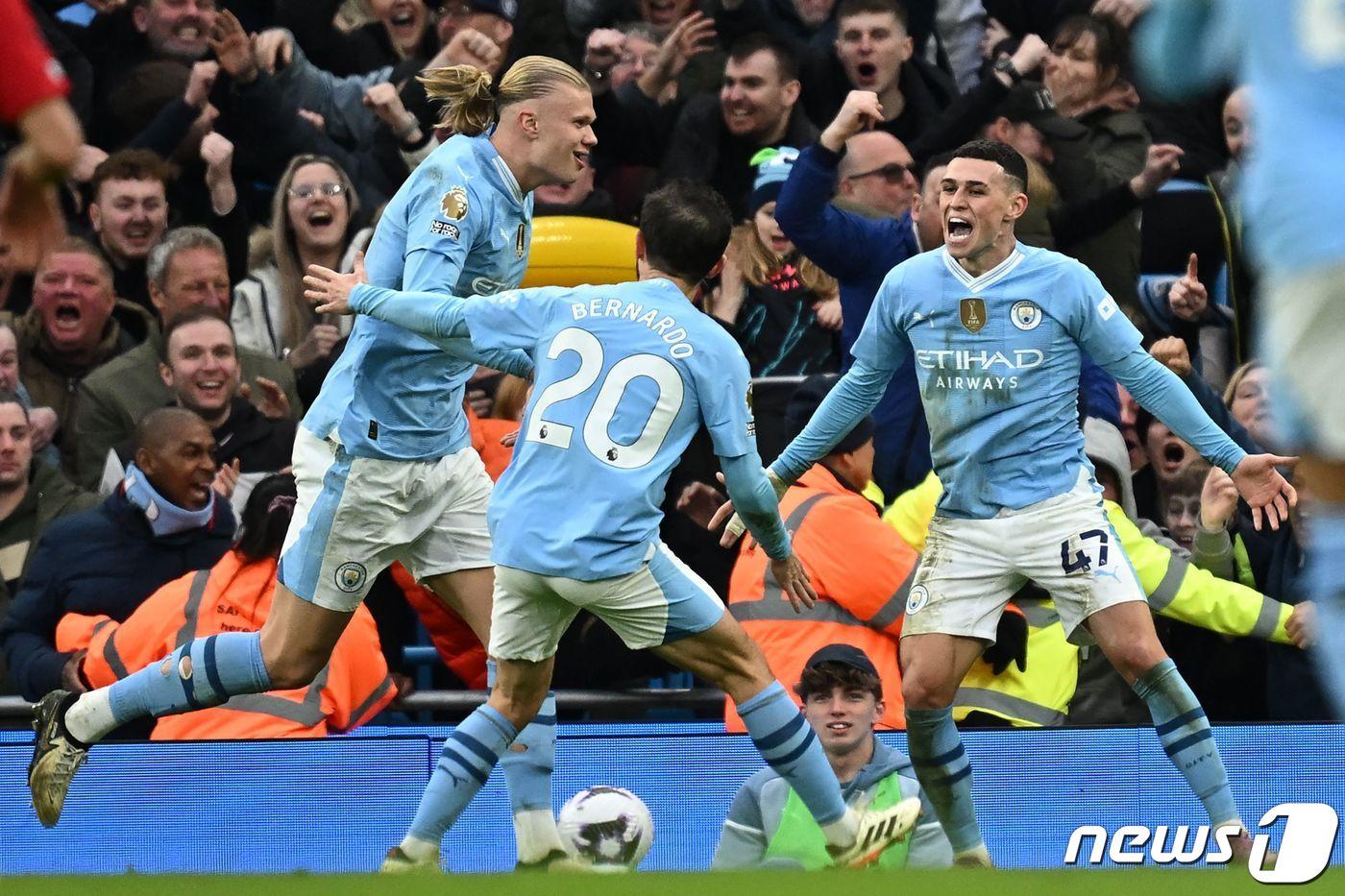 잉글랜드 프리미어리그&#40;EPL&#41; 3연승을 기록한 맨체스터 시티. ⓒ AFP=뉴스1