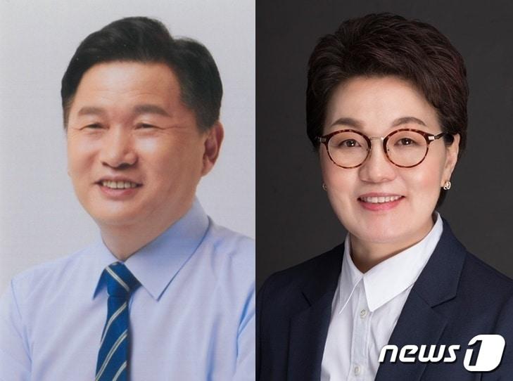 서동용 국회의원&#40;왼쪽&#41;과 권향엽  전 대통령비서실 균형인사비서관./뉴스1