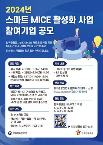 스마트 MICE 활성화 사업 참여기업 공모 포스터&#40;한국관광공사 제공&#41;